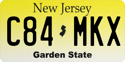 NJ license plate C84MKX