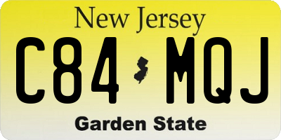 NJ license plate C84MQJ