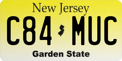 NJ license plate C84MUC