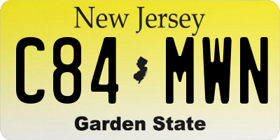 NJ license plate C84MWN