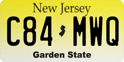 NJ license plate C84MWQ