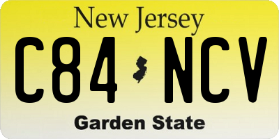 NJ license plate C84NCV