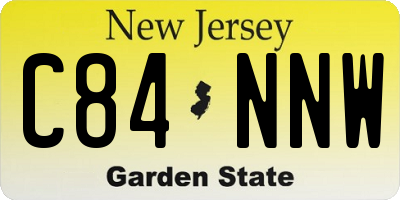 NJ license plate C84NNW