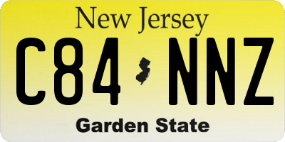 NJ license plate C84NNZ