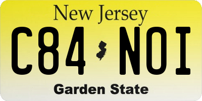 NJ license plate C84NOI