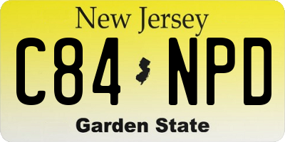 NJ license plate C84NPD