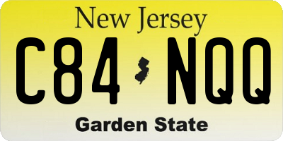 NJ license plate C84NQQ