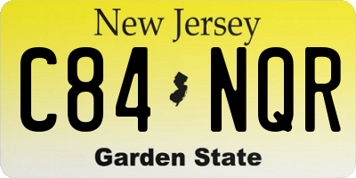 NJ license plate C84NQR