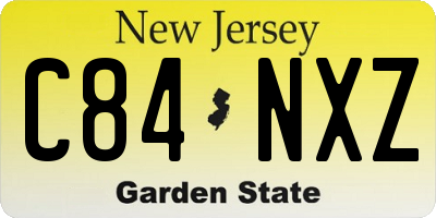 NJ license plate C84NXZ