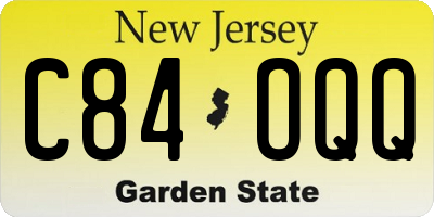 NJ license plate C84OQQ