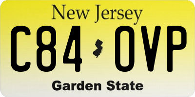 NJ license plate C84OVP