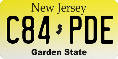 NJ license plate C84PDE