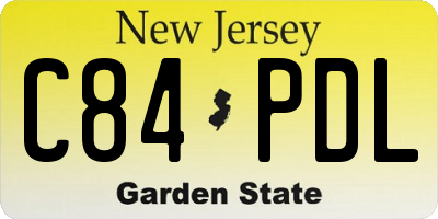 NJ license plate C84PDL