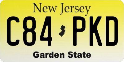 NJ license plate C84PKD