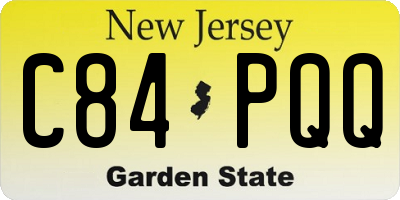 NJ license plate C84PQQ
