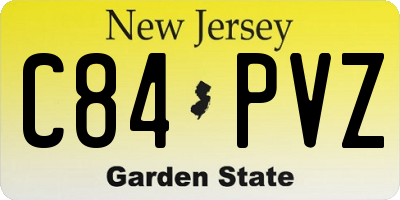 NJ license plate C84PVZ