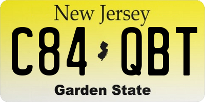 NJ license plate C84QBT
