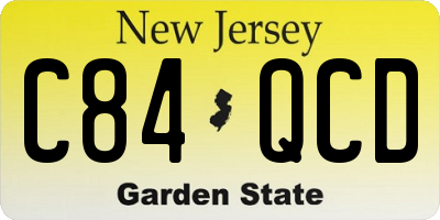 NJ license plate C84QCD