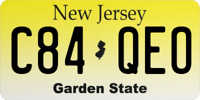 NJ license plate C84QEO