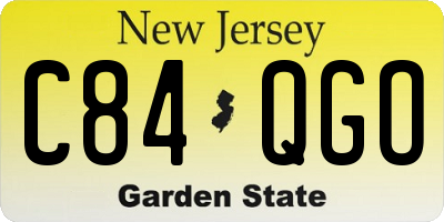 NJ license plate C84QGO