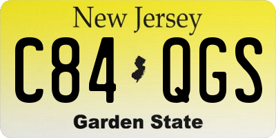 NJ license plate C84QGS