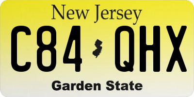 NJ license plate C84QHX