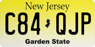 NJ license plate C84QJP