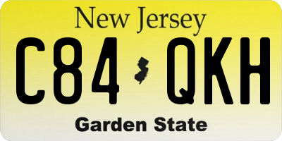 NJ license plate C84QKH