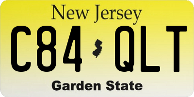 NJ license plate C84QLT