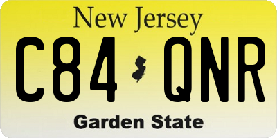 NJ license plate C84QNR