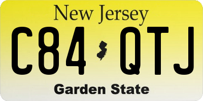 NJ license plate C84QTJ
