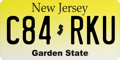 NJ license plate C84RKU