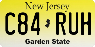 NJ license plate C84RUH