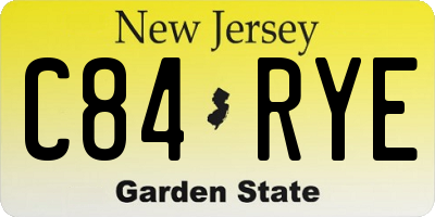NJ license plate C84RYE