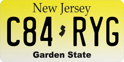 NJ license plate C84RYG
