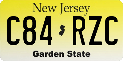 NJ license plate C84RZC