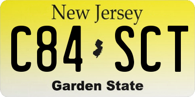 NJ license plate C84SCT