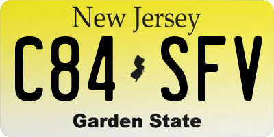 NJ license plate C84SFV
