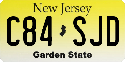 NJ license plate C84SJD