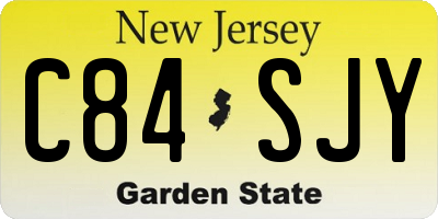 NJ license plate C84SJY