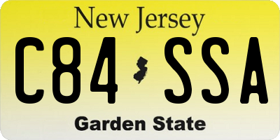 NJ license plate C84SSA