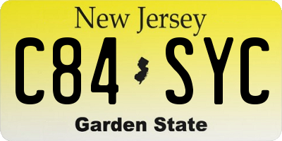 NJ license plate C84SYC