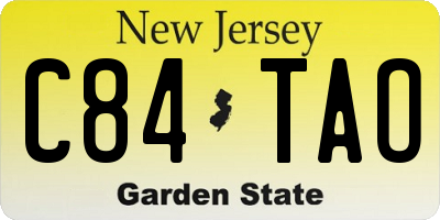 NJ license plate C84TAO