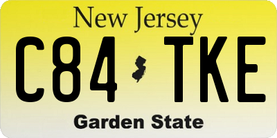 NJ license plate C84TKE