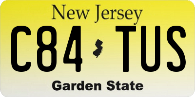 NJ license plate C84TUS