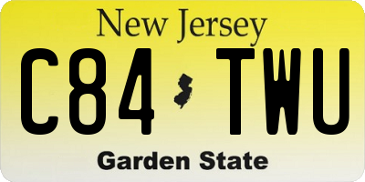 NJ license plate C84TWU