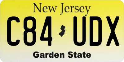 NJ license plate C84UDX
