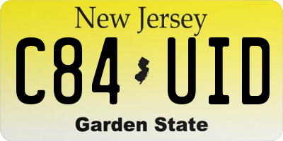 NJ license plate C84UID
