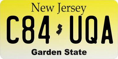 NJ license plate C84UQA