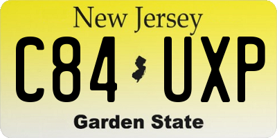 NJ license plate C84UXP